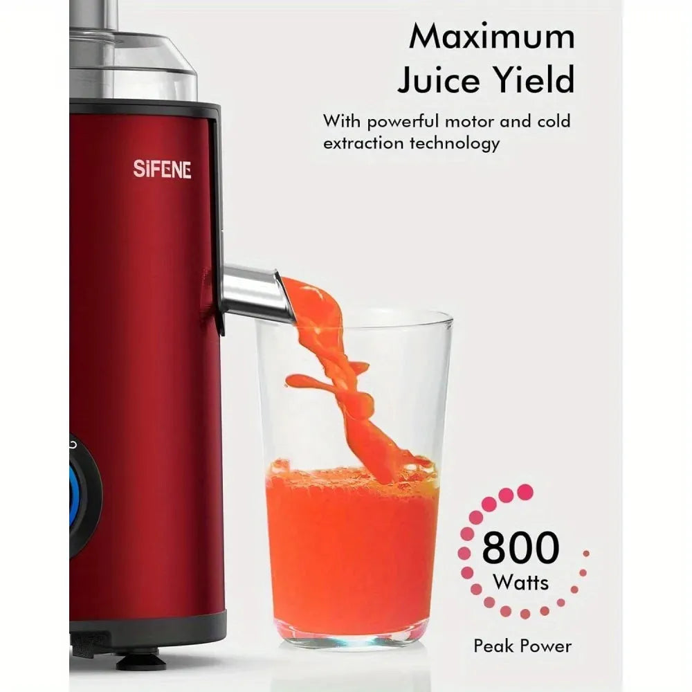 High-Power Hervigour Juicer Machine, Large 3.2" Feed Chute, Quick Juice Extractor for Whole Fruits & Veggies, 3-Speed Settings, - Home Fusion