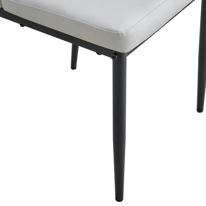 Dining Chairs Set of 4, Comfortable Upholstered Seat with Metal Legs, Curved Backrest Kitchen Chair for Living, Bedroom, Restaurant, Easy Assemble, Gray - Home Fusion