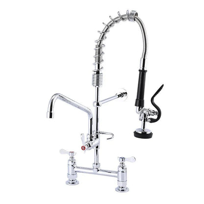 VEVOR Wall Mount Commercial Kitchen Faucet with Pre-Rinse Sprayer - Home Fusion
