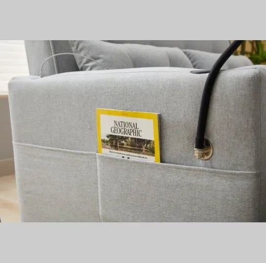 Futon Chair Bed Convertible Chair 3 In  1 Pull Out Sleeper Chair Beds With USB Ports,Wear  Resistant And Anti Scratch, Armchair Bed Sleeper For Living Room White