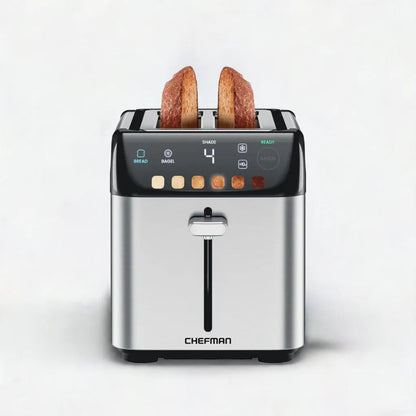 Smart Touch 2 Slice Digital Toaster, 6 Shade Settings, Stainless Steel, Removable Crumb Tray - Home Fusion
