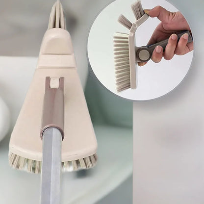 Floor Scrub Brush Cleaning Long Handle Kitchen Bathroom Gap Tools Removable Toilet Rotating Mop Bristles for Tile Ceramic Brush - Home Fusion