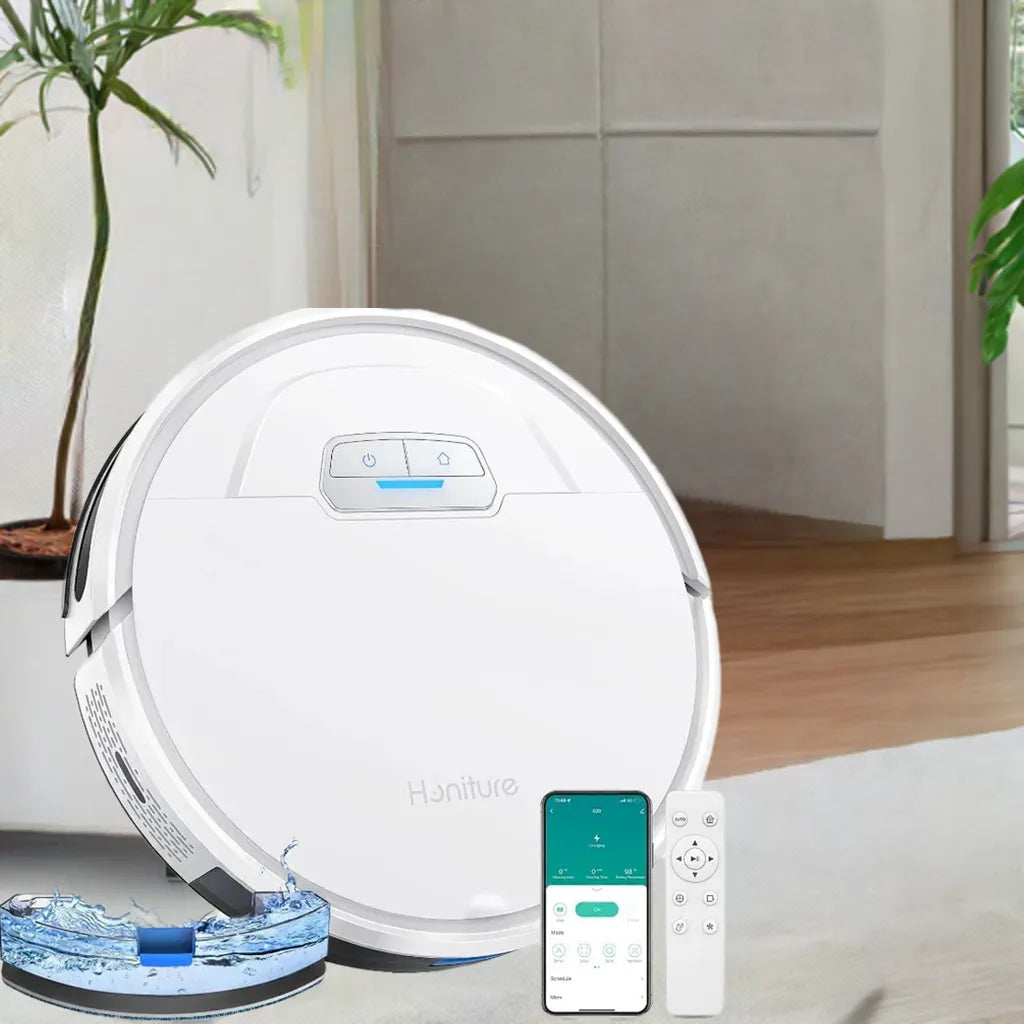 HONITURE Robot Vacuum and Mop Combo, 4000pa Strong Suction, G20 Robot Vacuum Cleaner with Self-Charging, 150Mins Max - Home Fusion