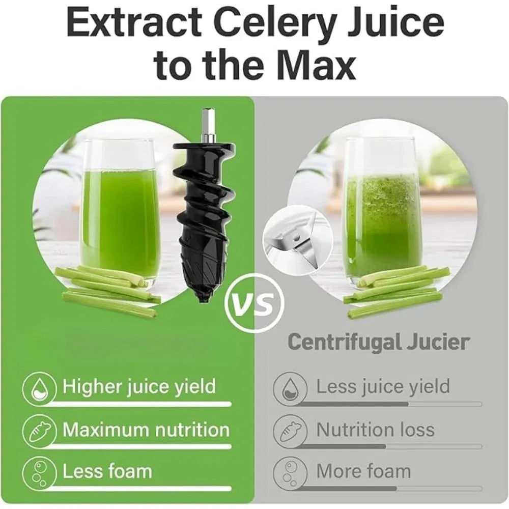Portable Juicer with 2 Speed Modes, Touchscreen Cold Press Juicer, Safe & Quiet Operation and Easy To Clean, Juicer - Home Fusion