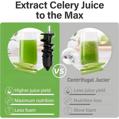 Portable Juicer with 2 Speed Modes, Touchscreen Cold Press Juicer, Safe & Quiet Operation and Easy To Clean, Juicer - Home Fusion
