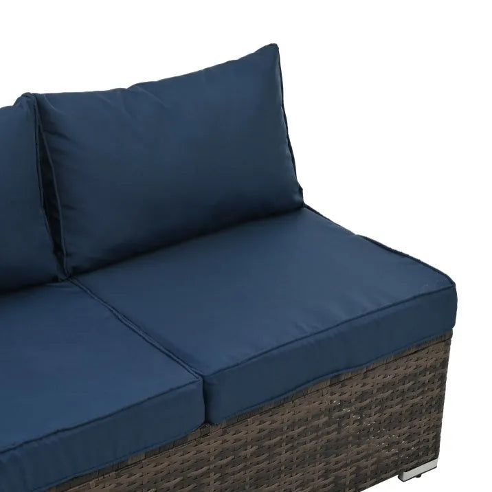 4 Set Wicker Furniture With Tempered Glass Coffee Table - Home Fusion