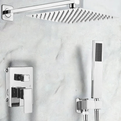 JingGang Polished Chrome Shower System 10 Inch Bathroom Luxury Rain Mixer Shower Combo Set Wall Mounted Rainfall Shower