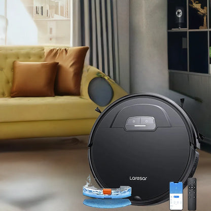 Laresar Robot Vacuum Cleaner Mop 6000Pa Wireless Smart APP Control Planned for Home Floor Washing Carpet Pet Hair Cleaning - Home Fusion