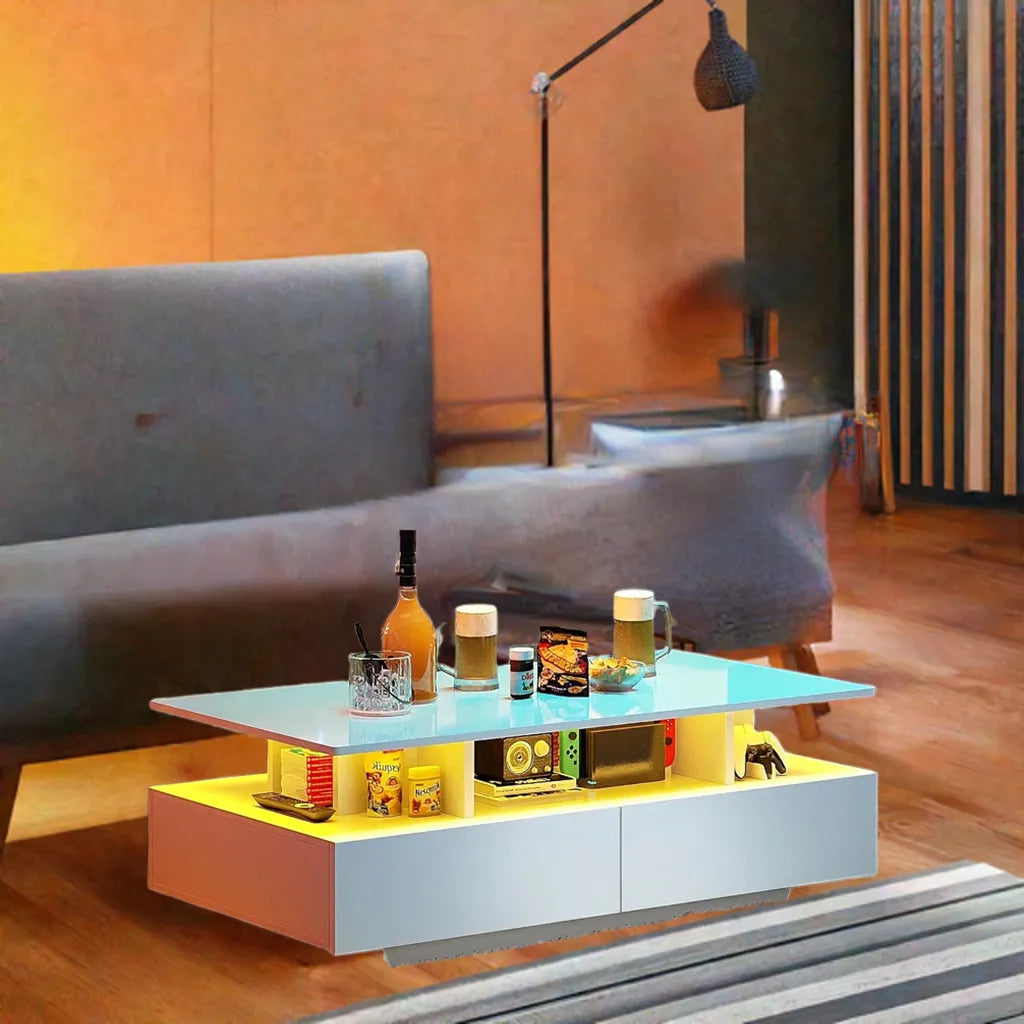 YITAHOME LED Coffee Table with Storage. – Home Fusion
