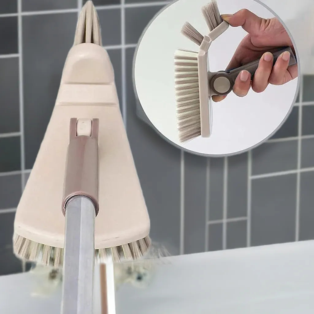 Floor Scrub Brush Cleaning Long Handle Kitchen Bathroom Gap Tools Removable Toilet Rotating Mop Bristles for Tile Ceramic Brush - Home Fusion