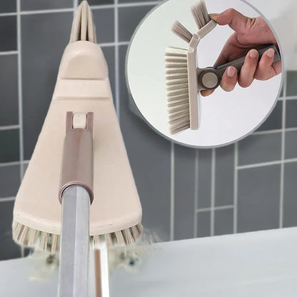 Floor Scrub Brush Cleaning Long Handle Kitchen Bathroom Gap Tools Removable Toilet Rotating Mop Bristles for Tile Ceramic Brush - Home Fusion