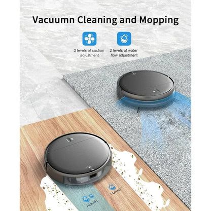 Robot Vacuum and Mop Combo, 2 in 1 Mopping Robot Vacuum Cleaner with Schedule, Wi-Fi/App/Alexa, 1400Pa Max Suction, - Home Fusion
