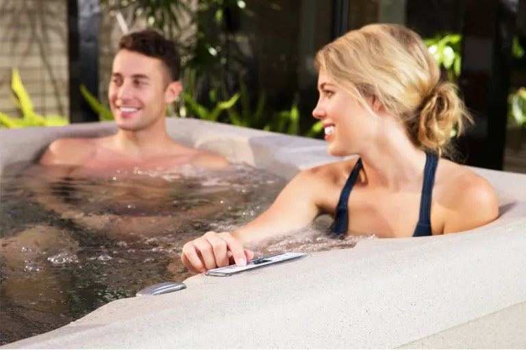 LS100 | 4-Person | 13-Jet | 110 volt | Plug and Play Spa with Multi-Color Underwater LED Light - Home Fusion