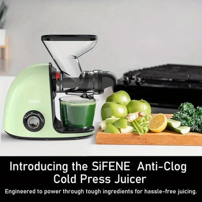 2nd Edition Cold Press Juicer, SiFENE Slow Masticating Juicer Machines for Fruit & Vegetable, Juice Maker Extractor with Dual Mo - Home Fusion