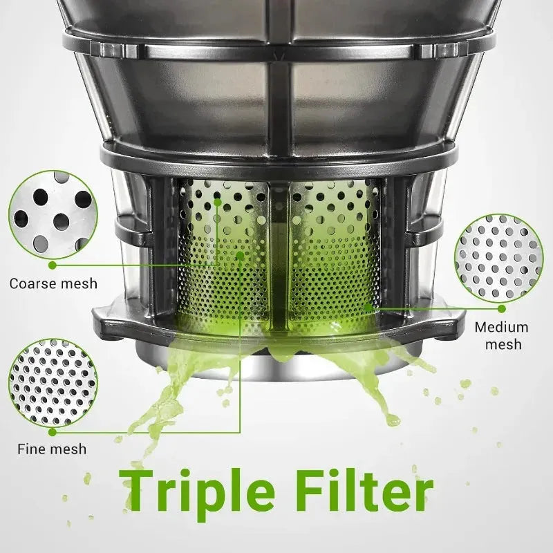 Juicer Machines Self-Feeding Masticating Juicer Fit Whole Fruits Vegetables Cold Press Electric Juicer Machines Portable Blender