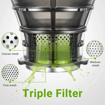 Juicer Machines Self-Feeding Masticating Juicer Fit Whole Fruits Vegetables Cold Press Electric Juicer Machines Portable Blender