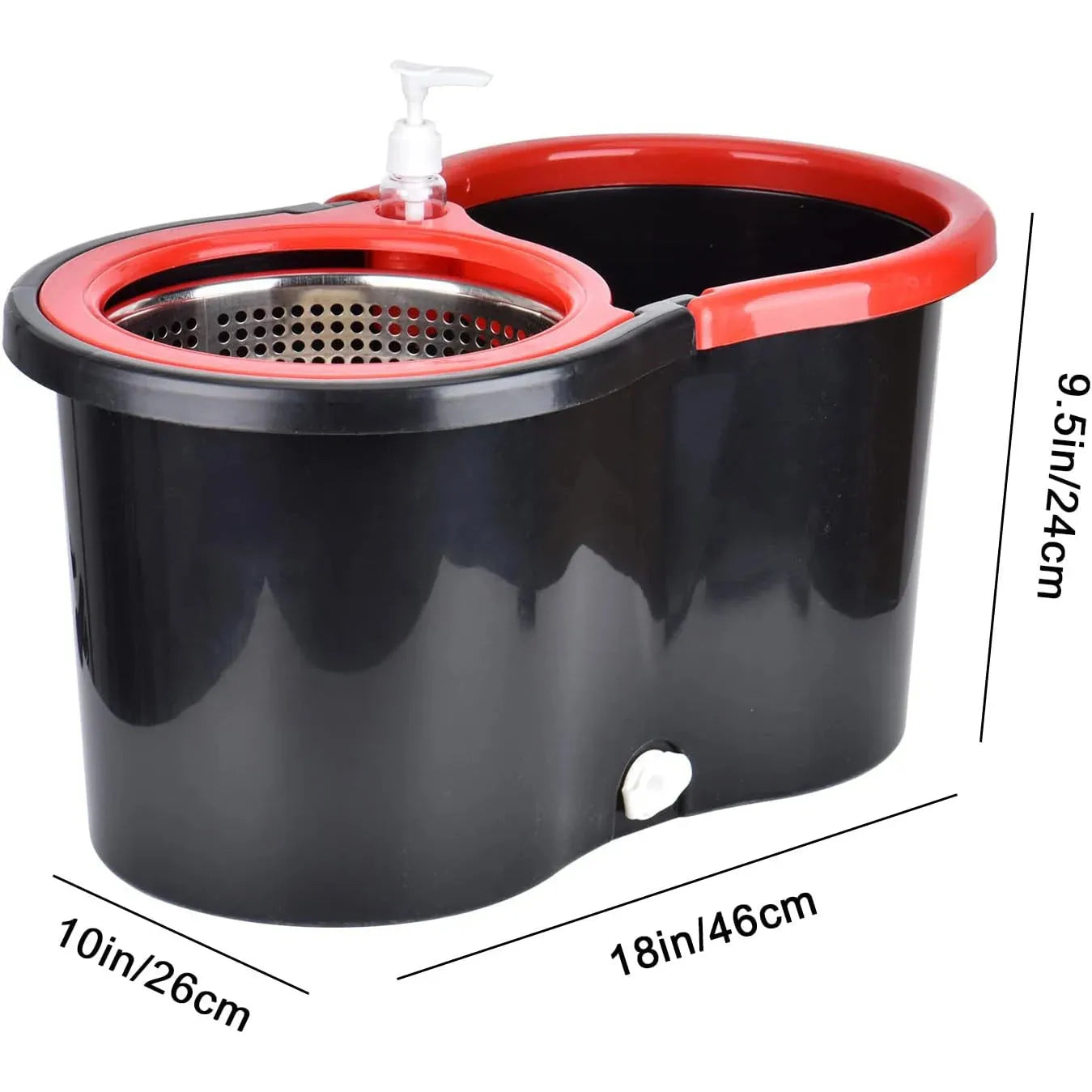360° Spin Mop Bucket Sets with Wring System in 3 Microfiber Heads, Stainless Steel Basket 61" Extended Handle Floor Cleaning - Home Fusion