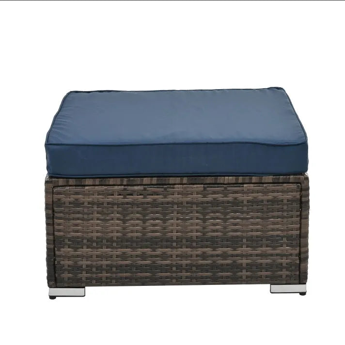 4 Set Wicker Furniture With Tempered Glass Coffee Table - Home Fusion