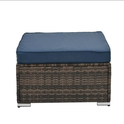 4 Set Wicker Furniture With Tempered Glass Coffee Table - Home Fusion