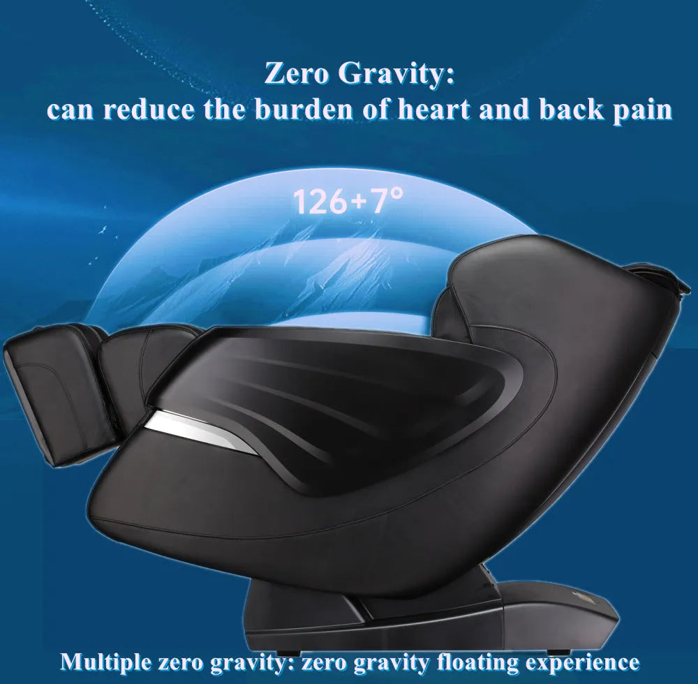 Massage Chairs SL Track Full Body Massage Recliner with Foot Roller,Airbag Massage,Zero Gravity, Bluetooth Speaker Black - Home Fusion