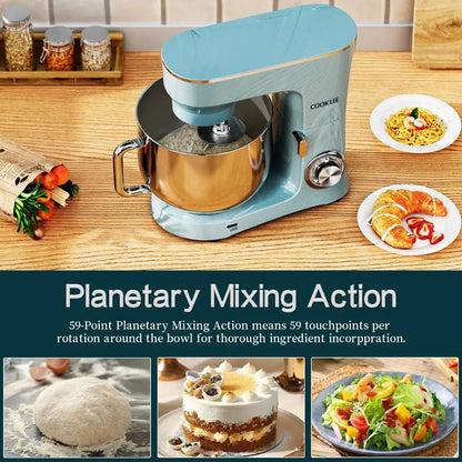 9.5 Qt. Stand Mixer, 660W 10-Speed Electric Kitchen Mixer with Flat Beaters. - Home Fusion