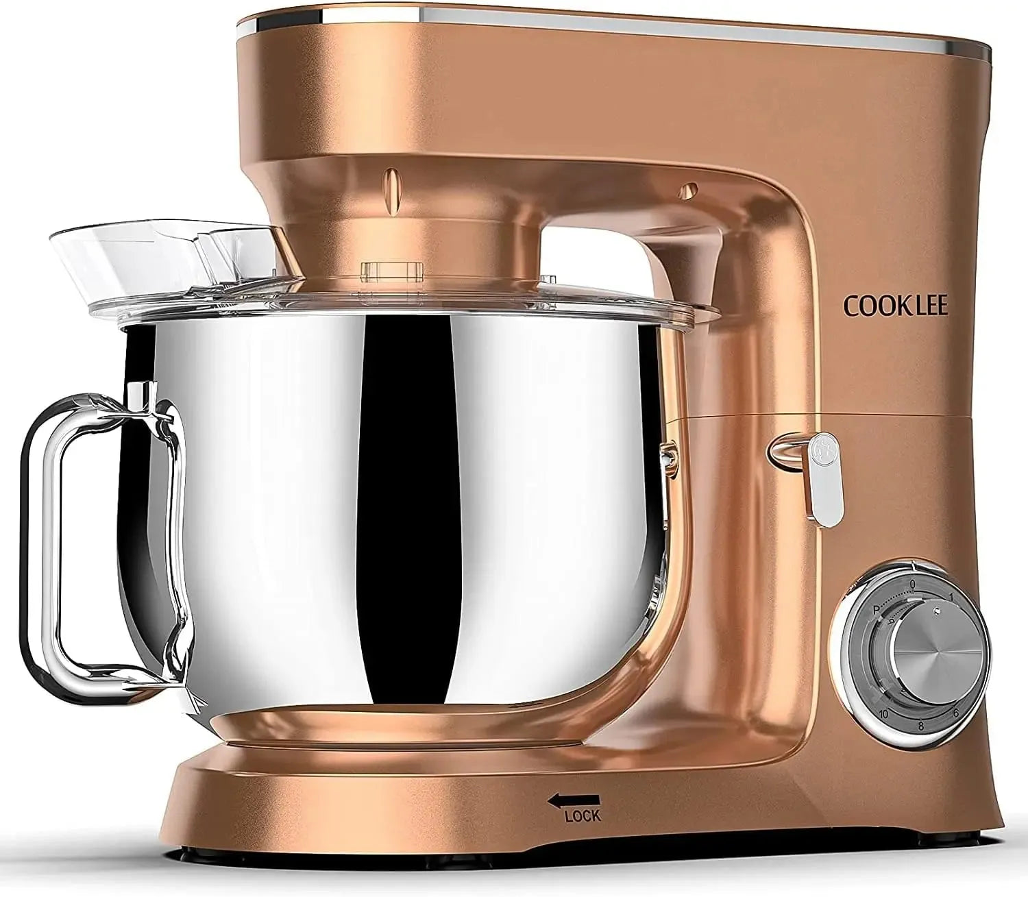COOKLEE Stand Mixer, 9.5 Qt. 660W 10-Speed Electric Kitchen Mixer with Dishwasher-Safe Dough Hooks, Flat Beaters - Home Fusion