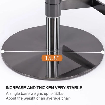 Black Titanium Stainless Steel Bar Stools,Grade Modern Leather Bar Chair with Backrest,Swivel Adjustable Height for Kitchen Counter and Dining Room (Grey 1pc) - Home Fusion