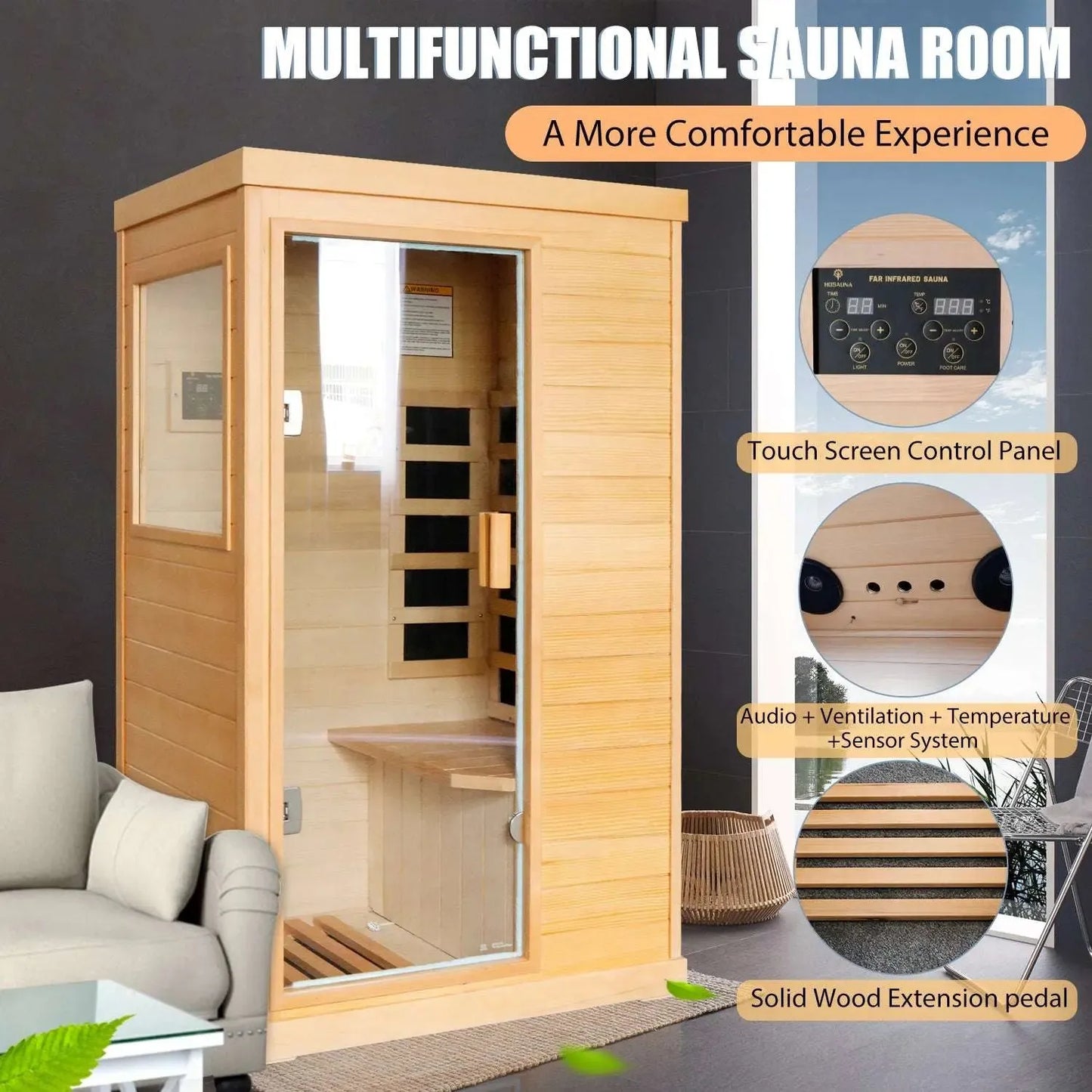 infrared sauna room single room - Home Fusion
