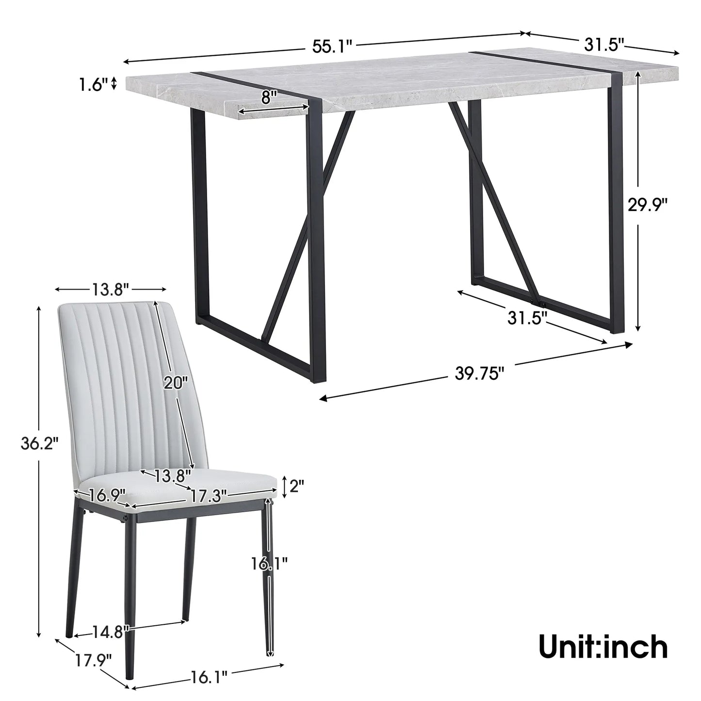 Dining Chairs Set of 4, Comfortable Upholstered Seat with Metal Legs, Curved Backrest Kitchen Chair for Living, Bedroom, Restaurant, Easy Assemble, Gray - Home Fusion