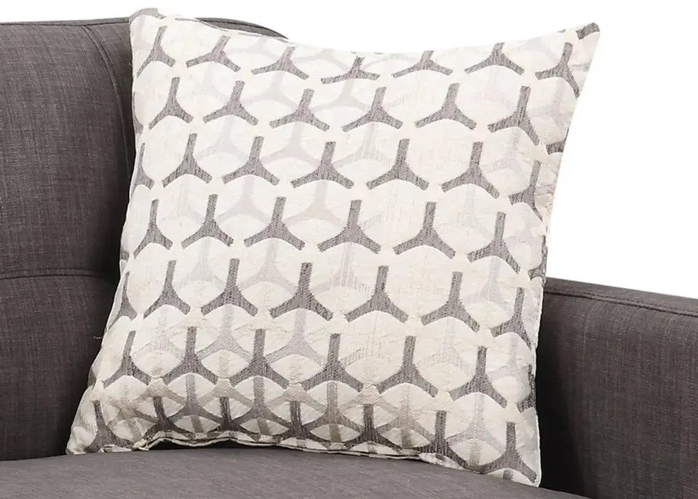 61" Charcoal And Black Loveseat and Toss Pillows - Home Fusion