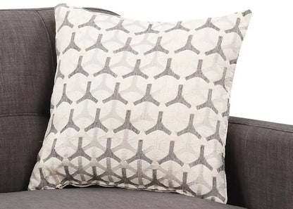 61" Charcoal And Black Loveseat and Toss Pillows - Home Fusion