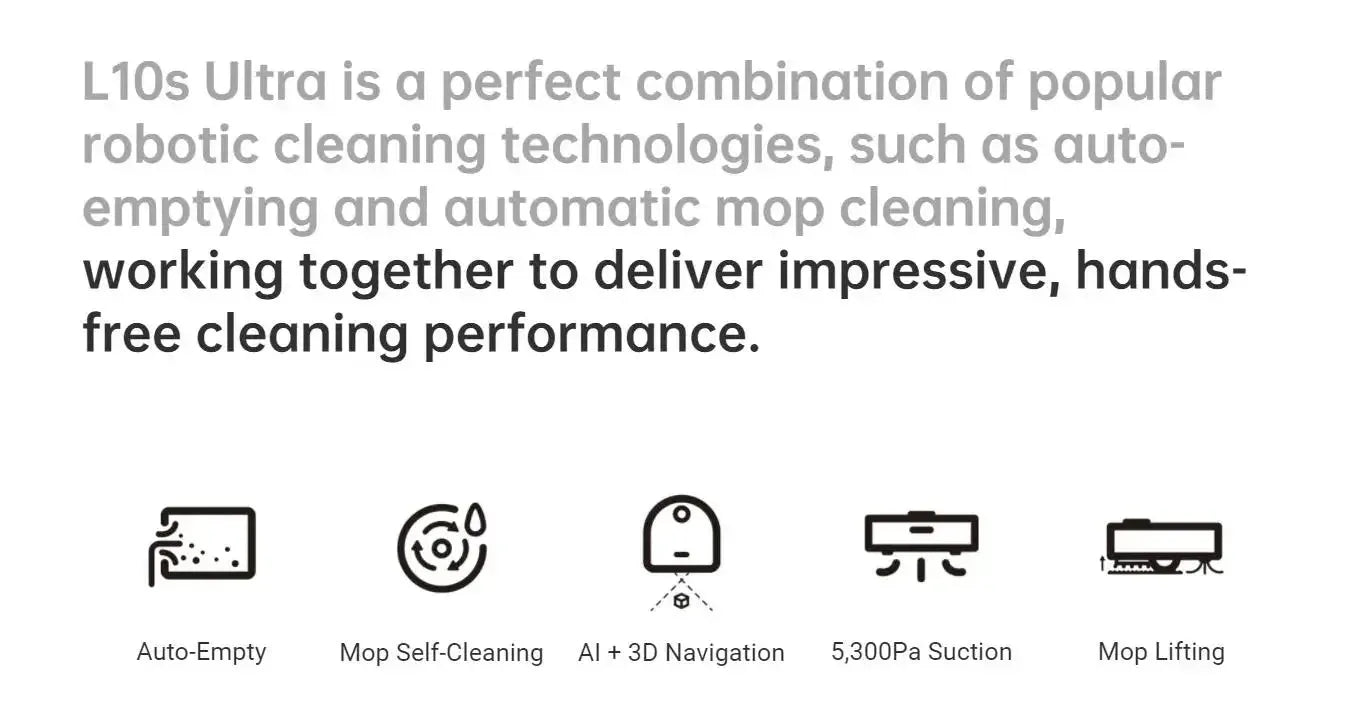Global Dreame L10s Ultra Robot Vacuum and Mop Combo Auto Mop Cleaning. - Home Fusion