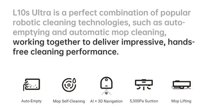 Global Dreame L10s Ultra Robot Vacuum and Mop Combo Auto Mop Cleaning. - Home Fusion