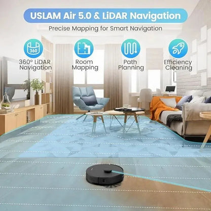 AIRROBO Robot Vacuum and Mop Combo, Self-Emptying, 60-Day Capacity, Home Mapping, Schedule, Wi-Fi/App/Alexa/Remote - Home Fusion