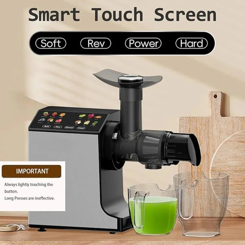 Portable Juicer with 2 Speed Modes, Touchscreen Cold Press Juicer, Safe & Quiet Operation and Easy To Clean, Juicer - Home Fusion