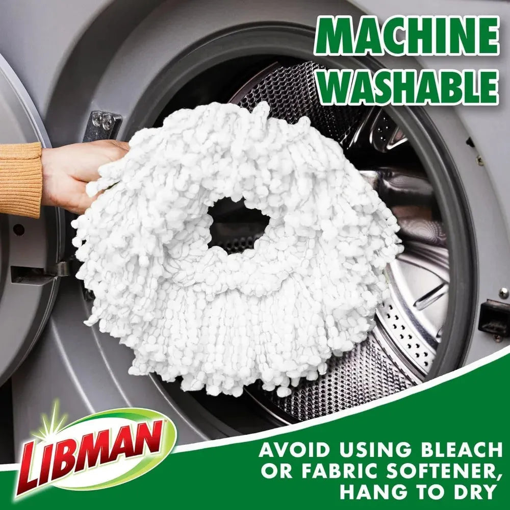 Tornado Spin Mop System - Mop and Bucket with Wringer Set for Floor Cleaning - 2 Total Mop Heads Included, Green - Home Fusion