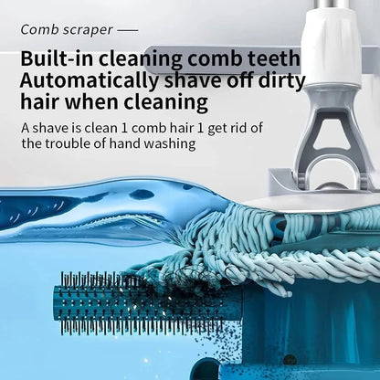 Spin Mop Bucket Deluxe 360 Spinning Floor Cleaning System with 6 Microfiber Replacement Head Refills,62" Extended Handle - Home Fusion