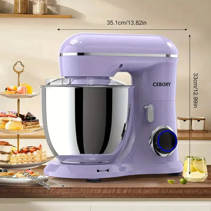 3-IN-1 Electric Stand Mixer Set 660W 10-Speed with Pulse Button 6.5QT Bowl Dough - Home Fusion