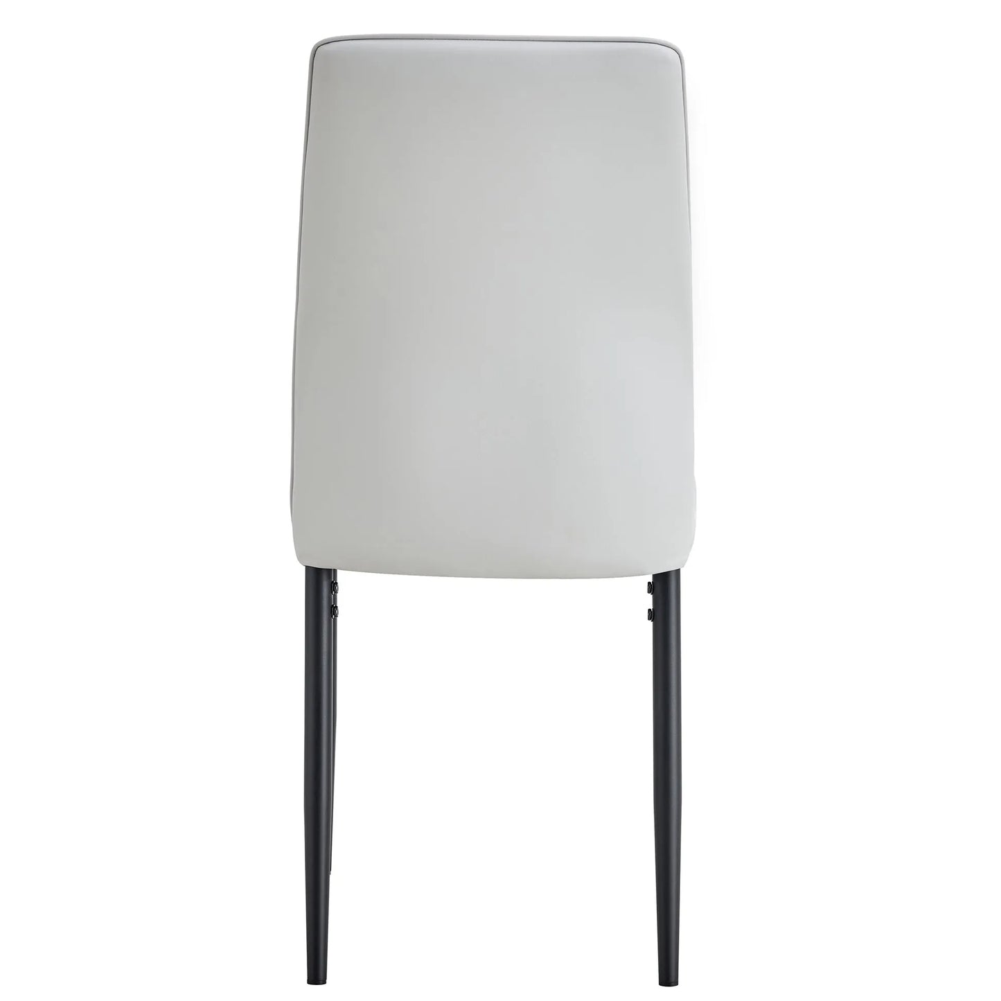 Dining Chairs Set of 4, Comfortable Upholstered Seat with Metal Legs, Curved Backrest Kitchen Chair for Living, Bedroom, Restaurant, Easy Assemble, Gray - Home Fusion