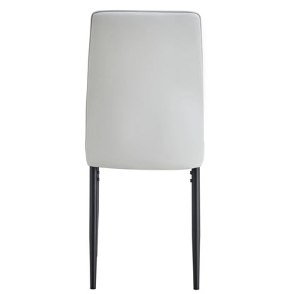 Dining Chairs Set of 4, Comfortable Upholstered Seat with Metal Legs, Curved Backrest Kitchen Chair for Living, Bedroom, Restaurant, Easy Assemble, Gray - Home Fusion