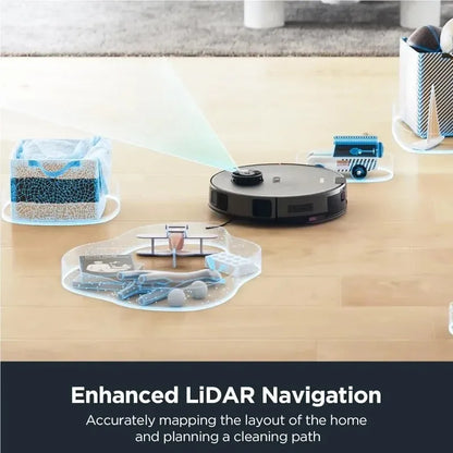 Robotic Vacuum and Mop ComboCarpet&Floor, Auto Lifting Mop, LiDAR Navigation, App Control - Home Fusion