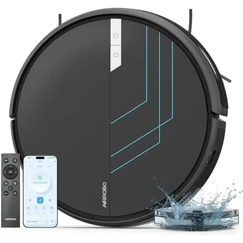 AIRROBO Robot Vacuum and Mop Combo, Self-Emptying, 60-Day Capacity, Home Mapping, Schedule, Wi-Fi/App/Alexa/Remote - Home Fusion