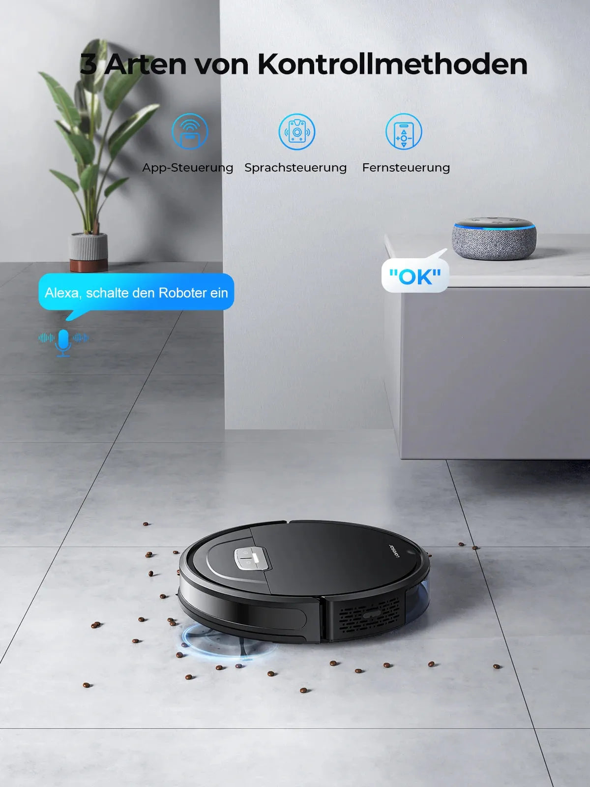 Laresar Robot Vacuum Cleaner Mop 6000Pa Wireless Smart APP Control Planned for Home Floor Washing Carpet Pet Hair Cleaning - Home Fusion