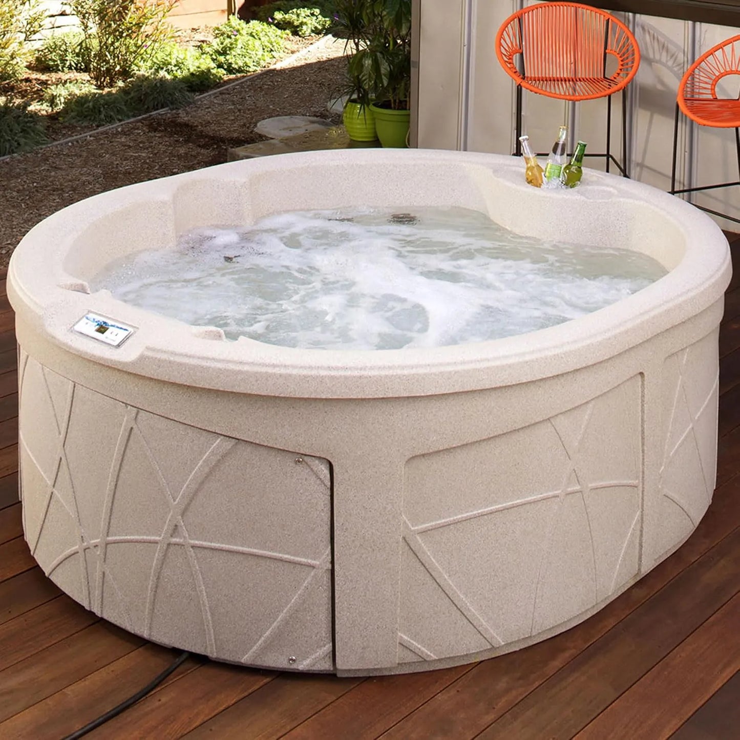 LS100 | 4-Person | 13-Jet | 110 volt | Plug and Play Spa with Multi-Color Underwater LED Light - Home Fusion