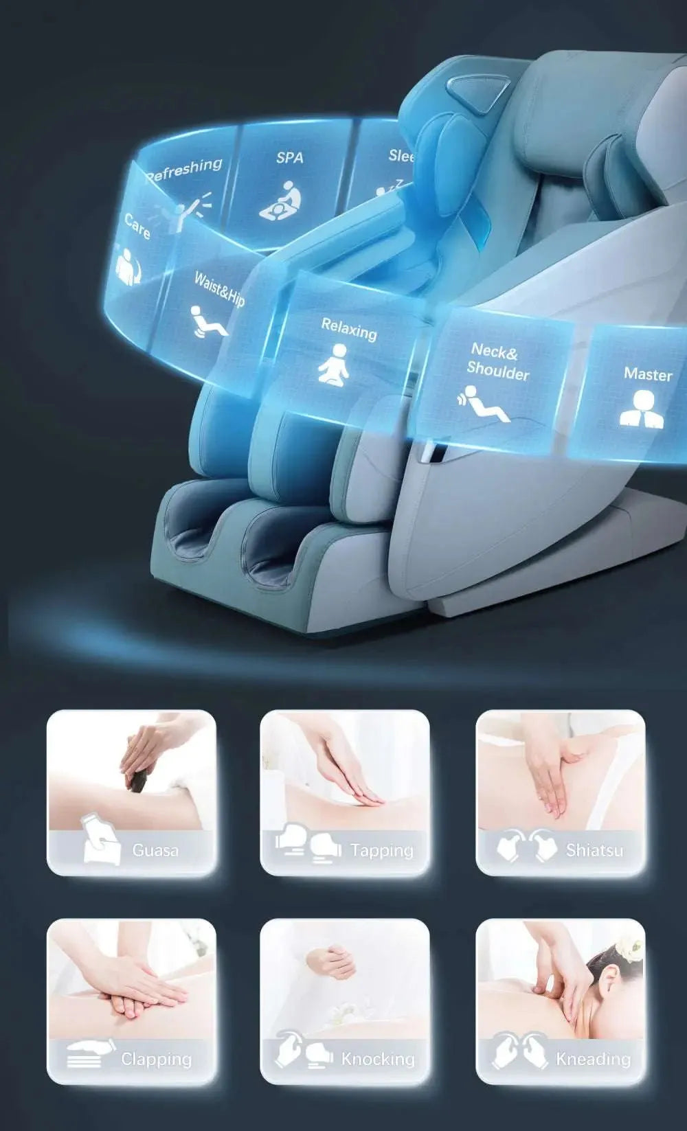 Massage Chairs SL Track Full Body Massage Recliner with Foot Roller,Airbag Massage,Zero Gravity, Bluetooth Speaker Black - Home Fusion