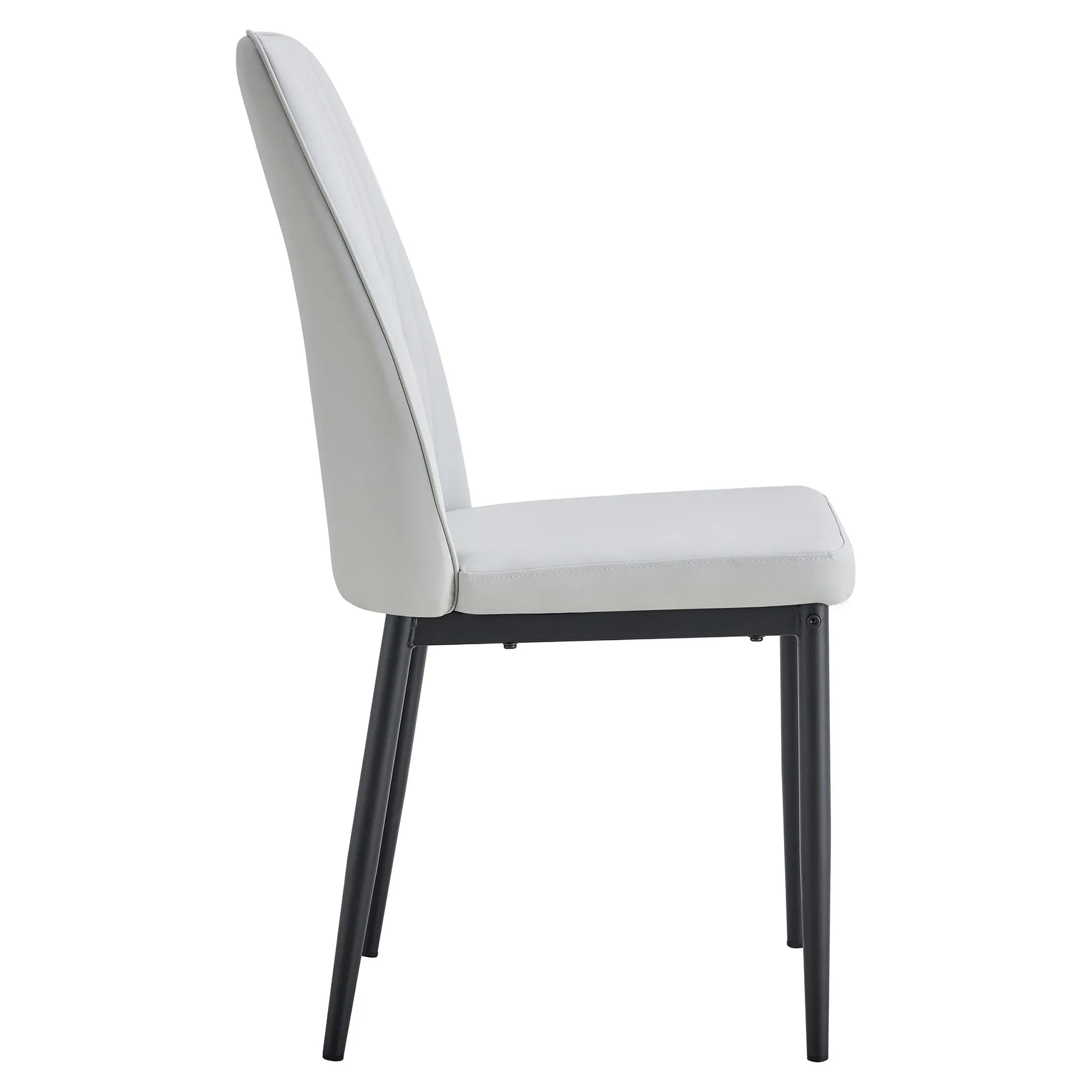 Dining Chairs Set of 4, Comfortable Upholstered Seat with Metal Legs, Curved Backrest Kitchen Chair for Living, Bedroom, Restaurant, Easy Assemble, Gray - Home Fusion