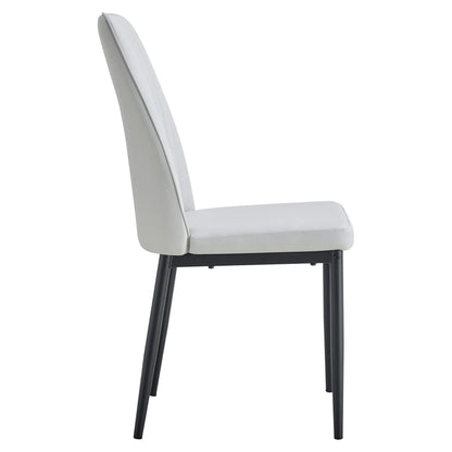Dining Chairs Set of 4, Comfortable Upholstered Seat with Metal Legs, Curved Backrest Kitchen Chair for Living, Bedroom, Restaurant, Easy Assemble, Gray - Home Fusion
