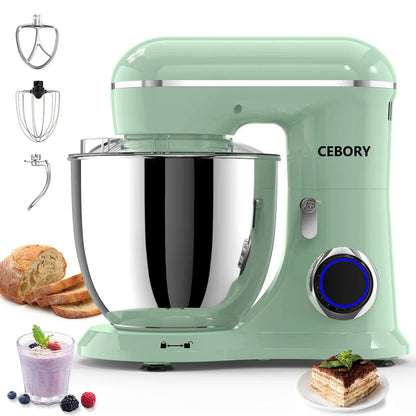 3-IN-1 Electric Stand Mixer Set 660W 10-Speed with Pulse Button 6.5QT Bowl Dough - Home Fusion