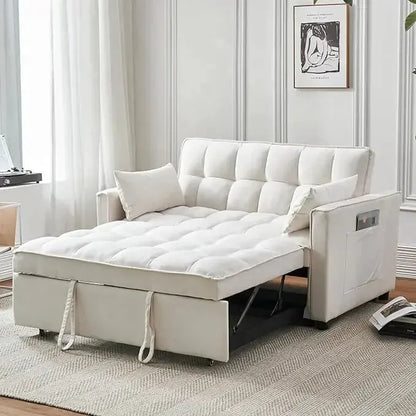 Convertible Sleeper Sofa Bed | Modern Pullout Couch with Adjustable Backrest | Loveseat Futon - Home Fusion