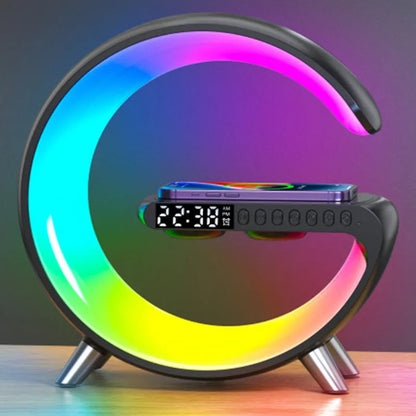Wireless charger speaker with Bluetooth audio and LED lamp for phone charging